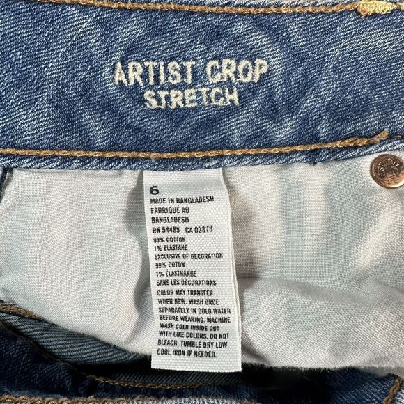 American Eagle ARTIST CROP Womens Size 6 Blue Low Rise Jeans Denim Pants 31x25.5 - Picture 8 of 10